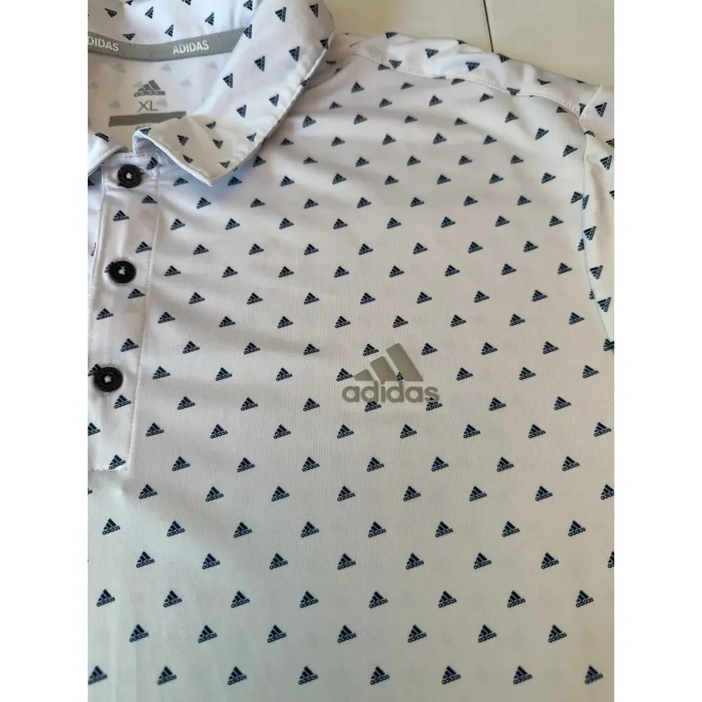 Adidas Golf Men XL Ultimate365 Polo Shirt White Allover Print ADVR0794